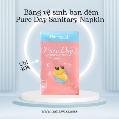 Băng Vệ Sinh Ban Đêm Pure Day Sanitary Napkin Size L